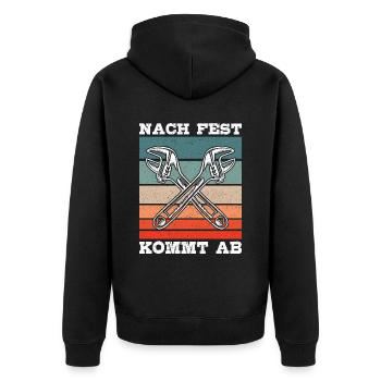 Handwerker Nach Fest Kommt Ab KFZ Mechaniker - Unisex Premium Bio Zip Hoodie - Schwarz - Hinten - Nico (187cm)