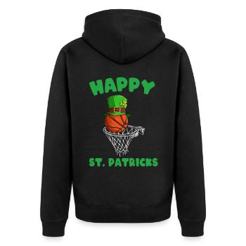 Basketball Bonne Saint-Patrick - Veste à capuche bio Premium Unisexe - noir - Dos - Nico (187cm)