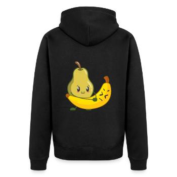 First aid pun fruit paramedic - Unisex Premium Organic Zip Hoodie - black - Back - Nico (187cm)
