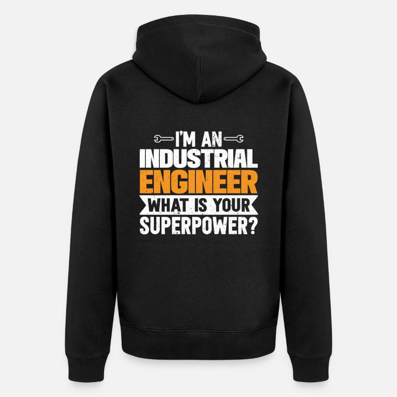 Je suis ingénieur industriel - Veste à capuche bio Premium Unisexe - noir