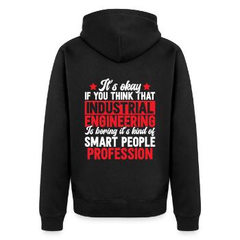 Industrial Engineering Smart People Job - Unisex Premium Bio Zip Hoodie - Schwarz - Hinten - Nico (187cm)