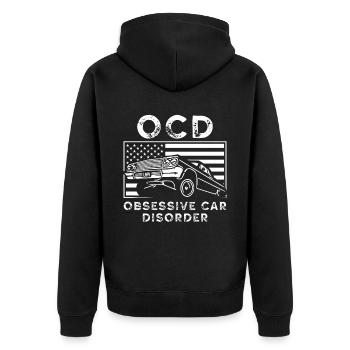 Désordre obsessionnel de la voiture TOC - Veste à capuche bio Premium Unisexe - noir - Dos - Nico (187cm)