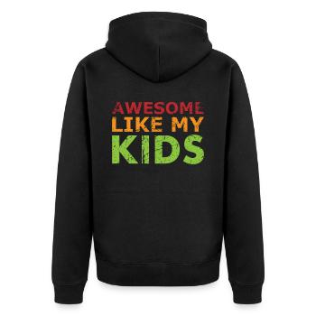 Fantastisch Wie Mein Kinderdesign Für Papa Oder - Unisex Premium Bio Zip Hoodie - Schwarz - Hinten - Nico (187cm)