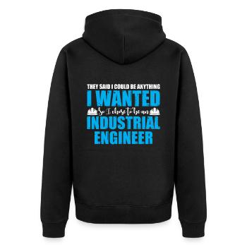 They Said I Could Be Anything I Wanted - Unisex Premium Organic Zip Hoodie - black - Back - Nico (187cm)