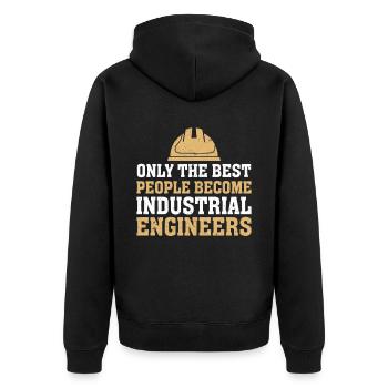 Only The Best People Become Engineers - Unisex Premium Bio Zip Hoodie - Schwarz - Hinten - Nico (187cm)