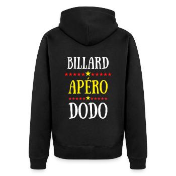 billard apéro dodo - Veste à capuche bio Premium Unisexe - noir - Dos - Nico (187cm)