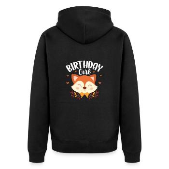 Fox Girl Anniversaire Foxes Forest Cadeau - Veste à capuche bio Premium Unisexe - noir - Dos - Nico (187cm)
