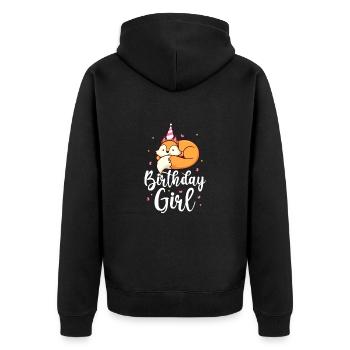 Fox girl birthday foxes forest gift - Unisex Premium Organic Zip Hoodie - black - Back - Nico (187cm)
