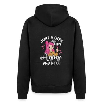 K-Pop Anime Musique Coréenne Pop Corée Cadeau - Veste à capuche bio Premium Unisexe - noir - Dos - Nico (187cm)