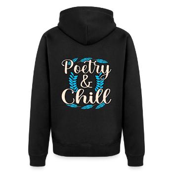 Poésie et Chill Poète Écrivain Auteur - Veste à capuche bio Premium Unisexe - noir - Dos - Nico (187cm)