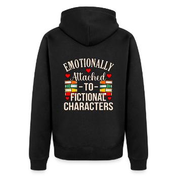 Romanfiguren Poesie Dichter Gedichte - Unisex Premium Bio Zip Hoodie - Schwarz - Hinten - Nico (187cm)