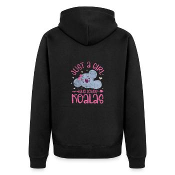 fille koala - Veste à capuche bio Premium Unisexe - noir - Dos - Nico (187cm)