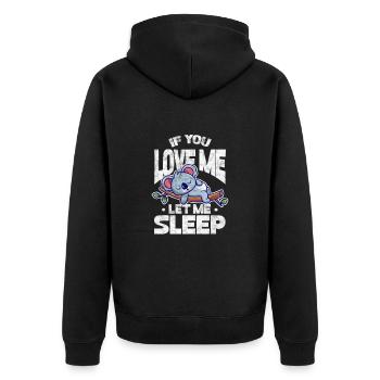 Koala - Unisex Premium Bio Zip Hoodie - Schwarz - Hinten - Nico (187cm)