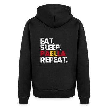 Spain - Unisex Premium Organic Zip Hoodie - black - Back - Nico (187cm)