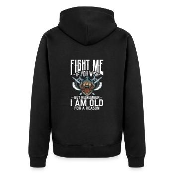 Viking Viking Vikings Odin Walhalla Gift - Unisex Premium Organic Zip Hoodie - black - Back - Nico (187cm)