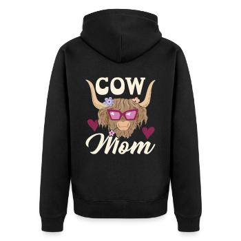 Cow Mom Heifer Cow Whisperer Cow Farming Farm - Unisex Premium Organic Zip Hoodie - black - Back - Nico (187cm)