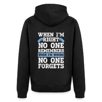 Stolzes Schiedsrichterspiel Offizieller Sportsgeistpfiff - Unisex Premium Bio Zip Hoodie - Schwarz - Hinten - Nico (187cm)