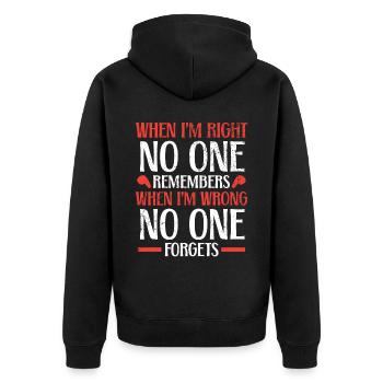 Stolzes Schiedsrichterspiel Offizieller Sportsgeistpfiff - Unisex Premium Bio Zip Hoodie - Schwarz - Hinten - Nico (187cm)