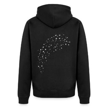 White starry sky - Unisex Premium Organic Zip Hoodie - black - Back - Nico (187cm)