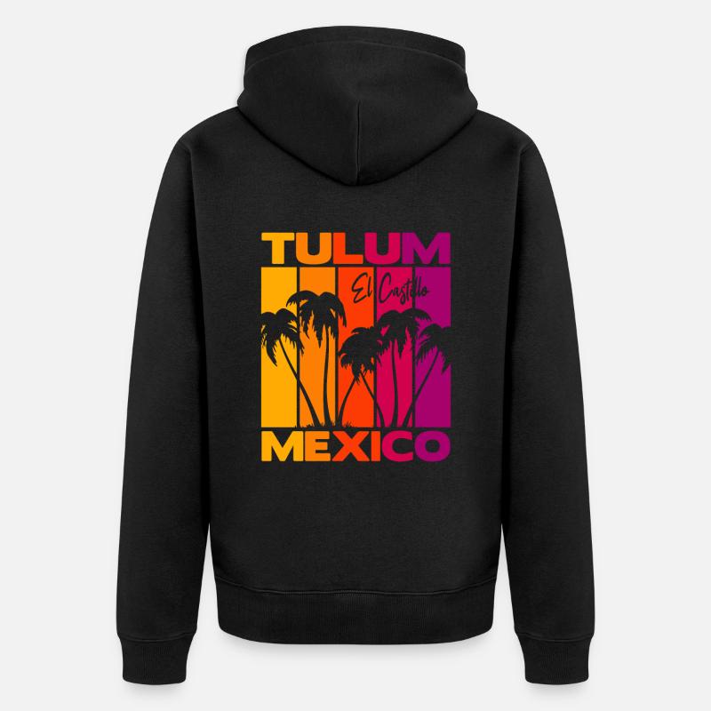 Tulum El Castillo Mexico - Unisex Premium Bio Zip Hoodie - Schwarz