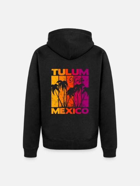 Tulum El Castillo Mexico - Unisex Premium Organic Zip Hoodie - black