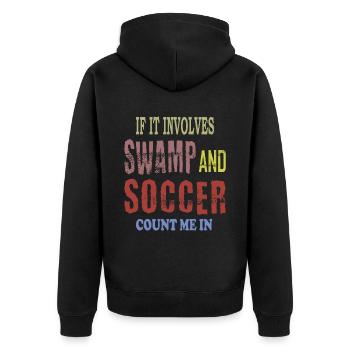 Soccer des marais - Veste à capuche bio Premium Unisexe - noir - Dos - Nico (187cm)