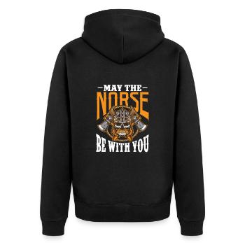 Viking Viking Vikings Odin Walhalla Gift - Unisex Premium Organic Zip Hoodie - black - Back - Nico (187cm)