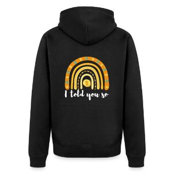 Crypto Bitcoin Rainbow Krypto Bitcoin Shirt - Unisex Premium Bio Zip Hoodie - Schwarz - Hinten - Nico (187cm)