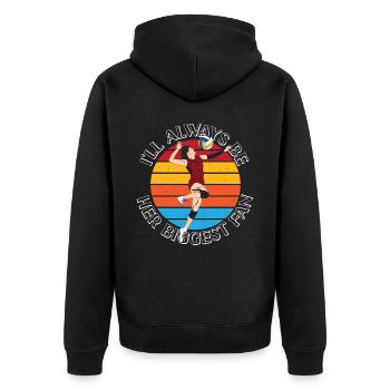 Volleyball Player Team Retro - Unisex Premium Bio Zip Hoodie - Schwarz - Hinten - Nico (187cm)