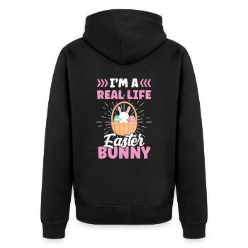 Je suis un vrai lapin de Pâques Pâques Pâques - Veste à capuche bio Premium Unisexe - noir - Dos - Nico (187cm)