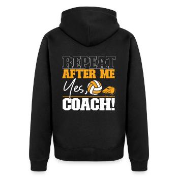 Volleyball Player Team Coach - Unisex Premium Bio Zip Hoodie - Schwarz - Hinten - Nico (187cm)