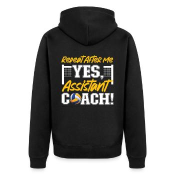 Volleyball Player Team Assistant - Unisex Premium Bio Zip Hoodie - Schwarz - Hinten - Nico (187cm)