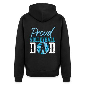 Volleyball Player Team Dad Father - Unisex Premium Organic Zip Hoodie - black - Back - Nico (187cm)