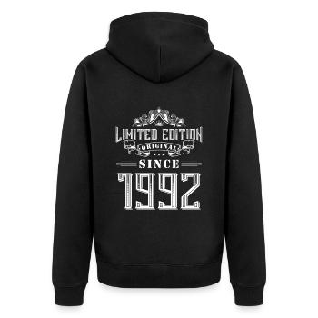 Édition limitée 1992 - Veste à capuche bio Premium Unisexe - noir - Dos - Nico (187cm)