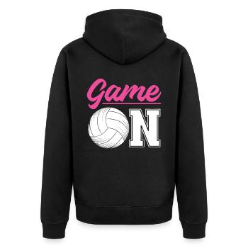 Jeu d’équipe de joueur de volleyball sur - Veste à capuche bio Premium Unisexe - noir - Dos - Nico (187cm)