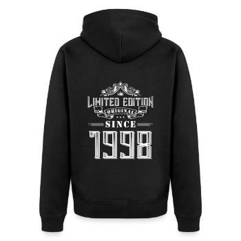 Édition limitée 1998 - Veste à capuche bio Premium Unisexe - noir - Dos - Nico (187cm)