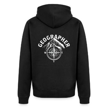Géographie Profession Géographie Géographie Étudiant - Veste à capuche bio Premium Unisexe - noir - Dos - Nico (187cm)