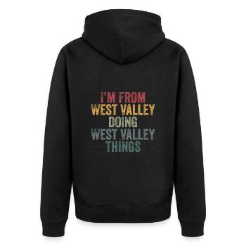 West Valley choses ville - Veste à capuche bio Premium Unisexe - noir - Dos - Nico (187cm)