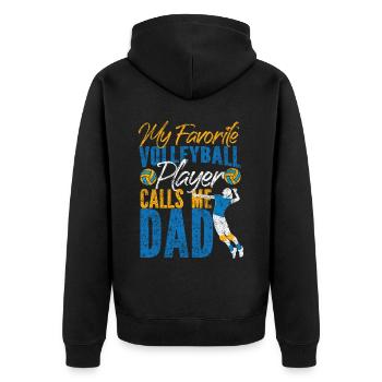 Volleyball Player Team Dad Father - Unisex Premium Organic Zip Hoodie - black - Back - Nico (187cm)
