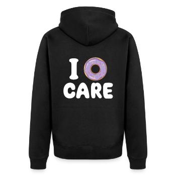 I Donut Care | Donut-liebhaber-t-shirt | Lustiges - Unisex Premium Bio Zip Hoodie - Schwarz - Hinten - Nico (187cm)