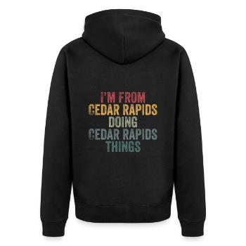 Cedar Rapids choses ville - Veste à capuche bio Premium Unisexe - noir - Dos - Nico (187cm)