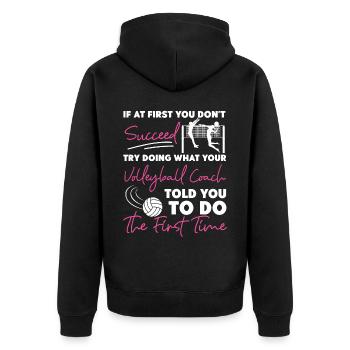 Volleyball Player Team Coach If At - Unisex Premium Bio Zip Hoodie - Schwarz - Hinten - Nico (187cm)