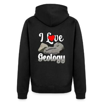 J’adore la géologie géologie étudiant géologue profession - Veste à capuche bio Premium Unisexe - noir - Dos - Nico (187cm)