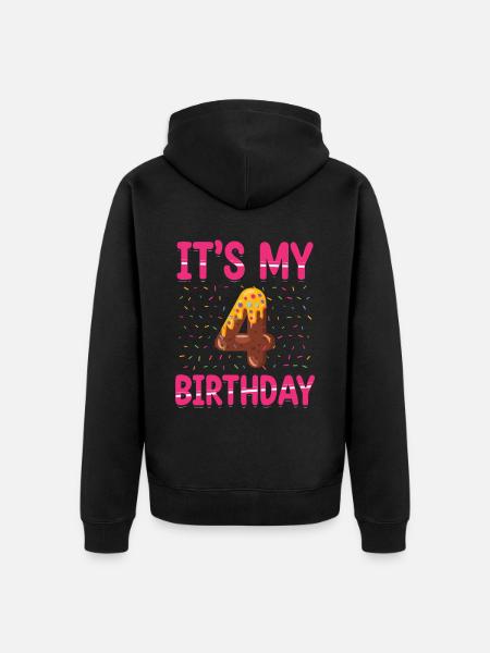 It's My 4th Birthday | Sprinkles Thematic - Unisex Premium Organic Zip Hoodie - black