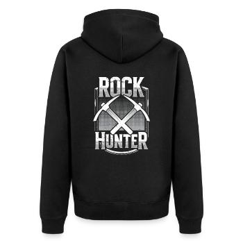 Rock Hunter Geologist Geology Geology Student - Unisex Premium Organic Zip Hoodie - black - Back - Nico (187cm)