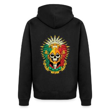 Aztèque Eagle Warrior Mayan Skull Inca - Veste à capuche bio Premium Unisexe - noir - Dos - Nico (187cm)