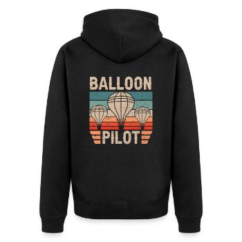 Balloon Pilot Flight Balloonist Hot Air Balloon - Unisex Premium Organic Zip Hoodie - black - Back - Nico (187cm)