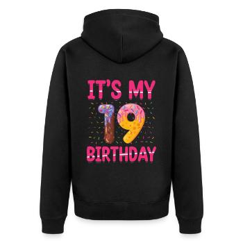 It's My 20th Birthday | Sprinkles Themed | - Unisex Premium Organic Zip Hoodie - black - Back - Nico (187cm)