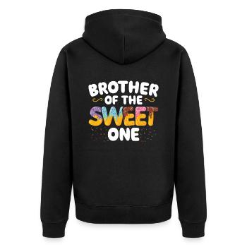Frère De doux un | Famille correspondante - Veste à capuche bio Premium Unisexe - noir - Dos - Nico (187cm)