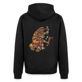 Chalchiuhtlicue Déesse aztèque de l’eau Maya Inca - Veste à capuche bio Premium Unisexe - noir - Dos - Nico (187cm)